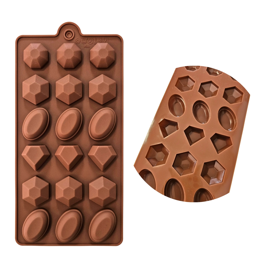 Molde para Chocolates Gemas Diamantes