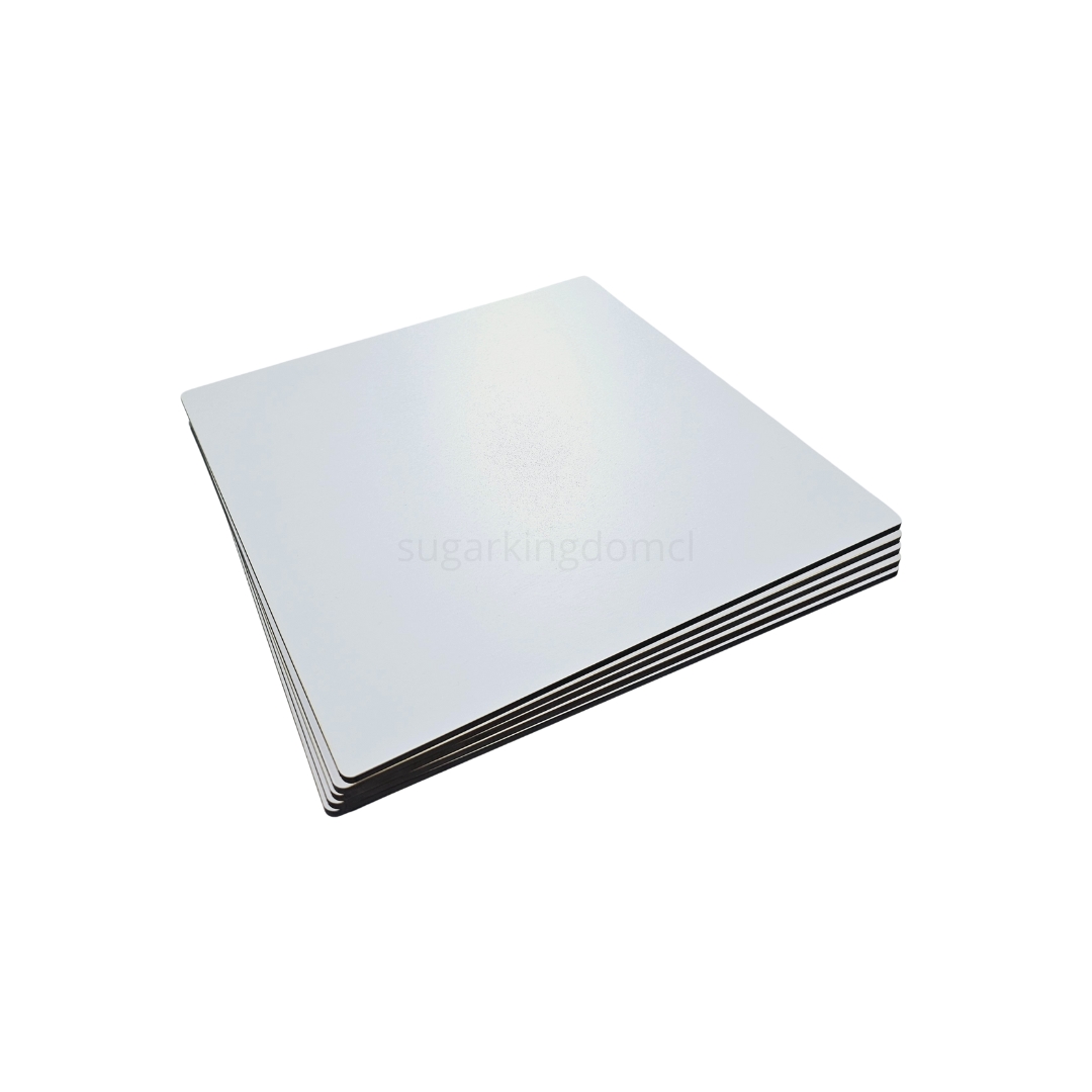 Base de Madera 35cm Blanca Cuadrada