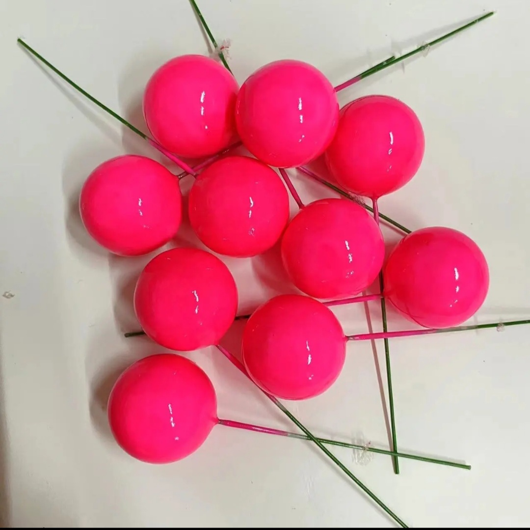 20 Esferas Rosa Neón Topper