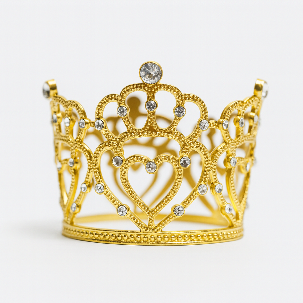 Corona Dorada Corazón 6.5cm