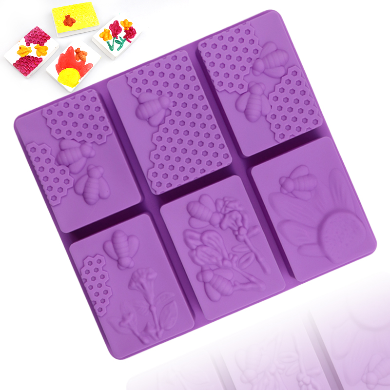 Molde Rectangular Abeja 6 Cavidades Barra