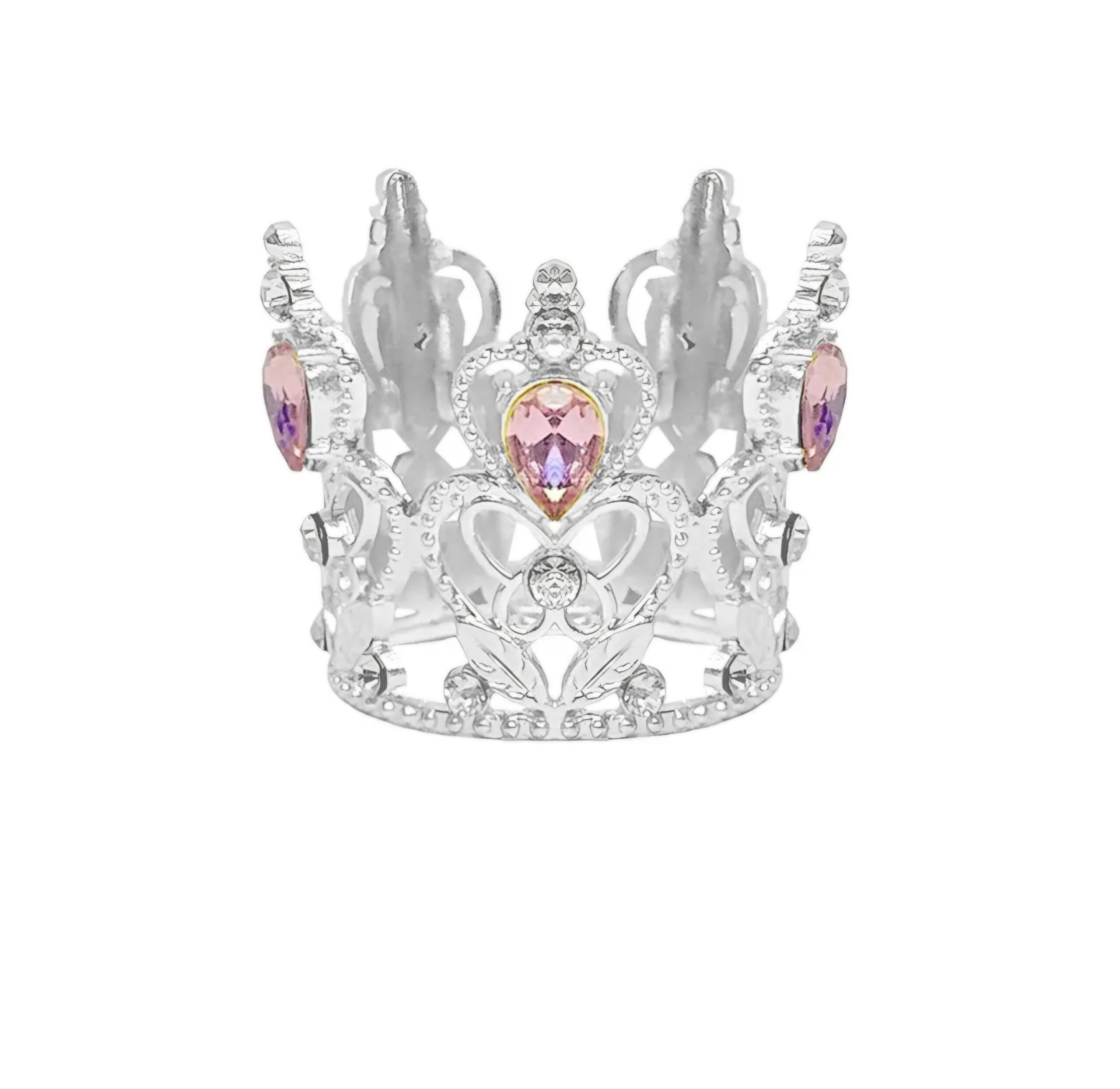 Mini Corona Plateada Rosa